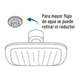 REGADERA CUADRADA PLATO ANCHO 8" BRAZO INOX A MURO FOSET AERO