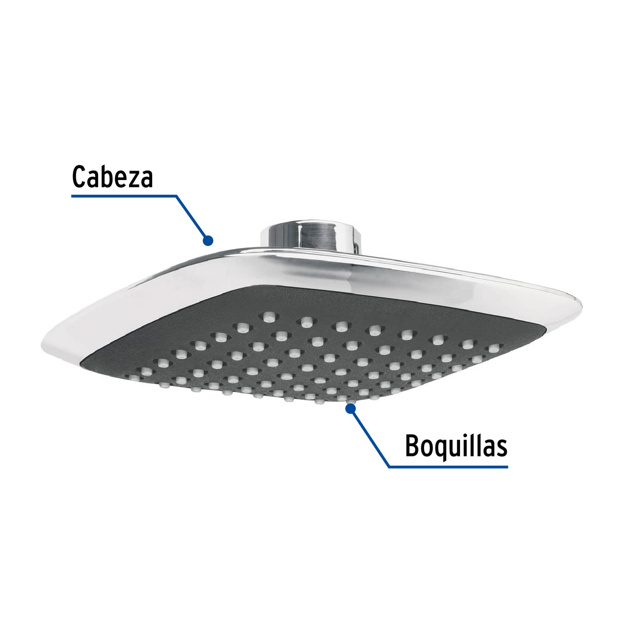 REGADERA CUADRADA PLASTICA 6" SIN BRAZO FOSET AERO