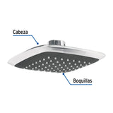 REGADERA CUADRADA PLASTICA 6" SIN BRAZO FOSET AERO