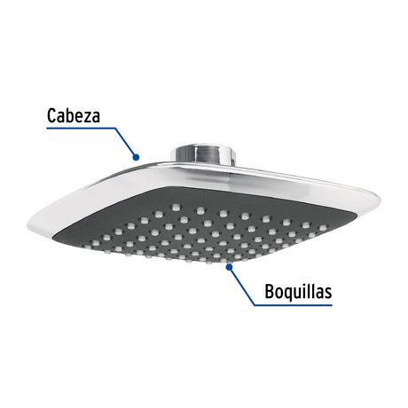 REGADERA CUADRADA PLASTICA 6" SIN BRAZO FOSET AERO