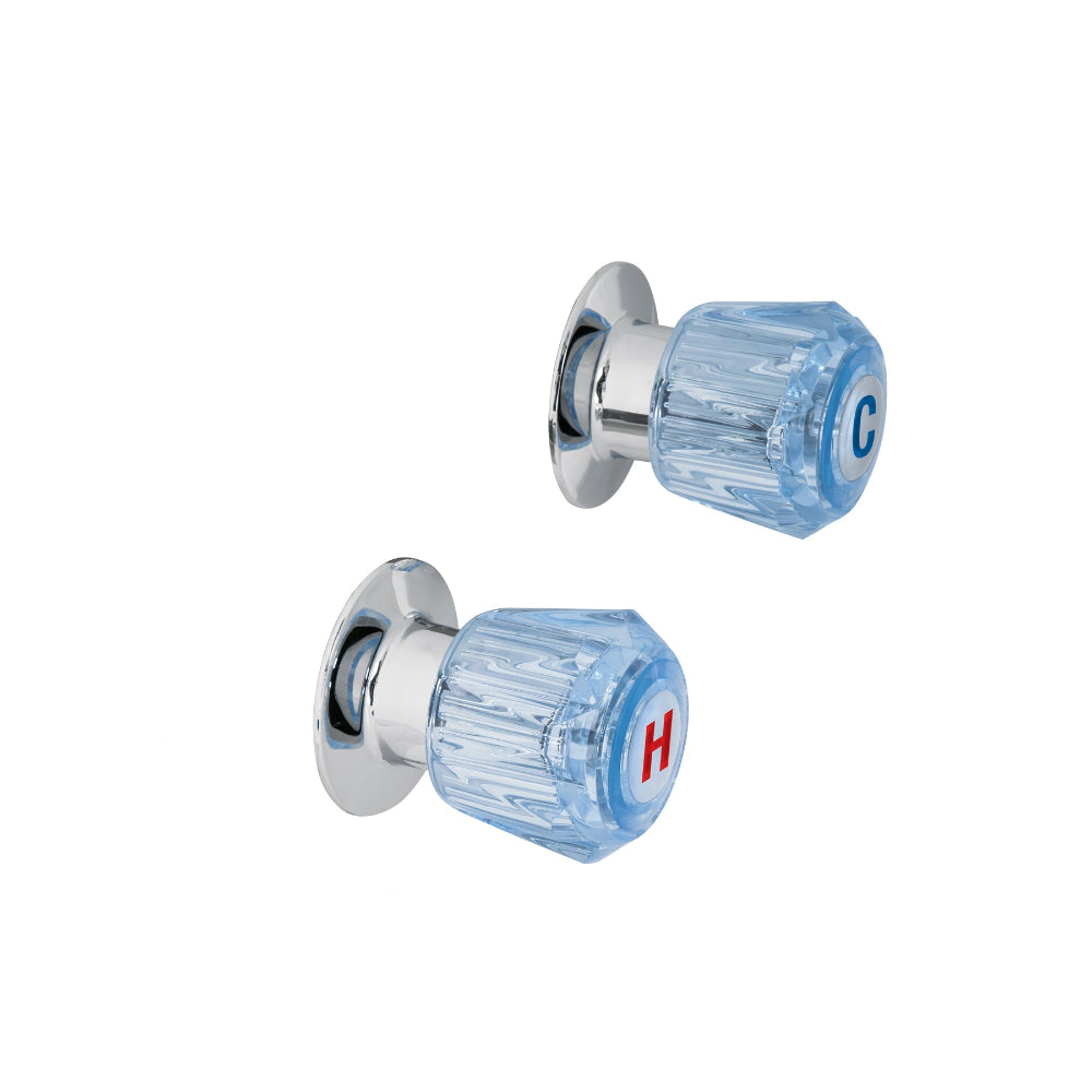 JUEGO DE 2 MANERALES DE ACRILICO REGADERA AZUL BASIC MCA TRUPER FOSET *** OFRECER RG ***