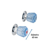 JUEGO DE 2 MANERALES DE ACRILICO REGADERA AZUL BASIC MCA TRUPER FOSET *** OFRECER RG ***