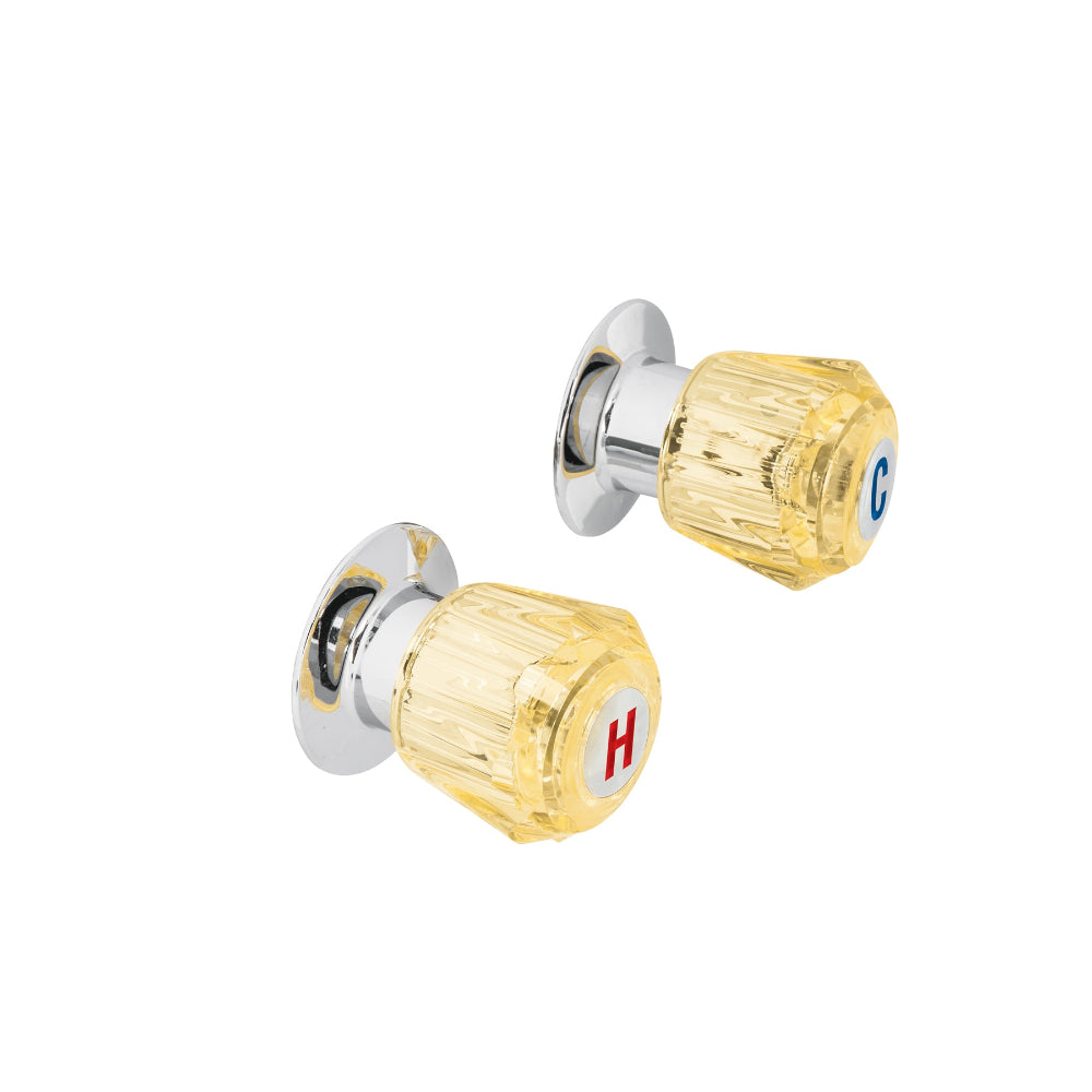 JUEGO DE 2 MANERALES DE ACRILICO REGADERA AMBAR BASIC MCA TRUPER FOSET