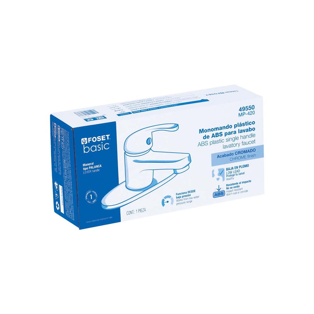 MONOMANDO PARA LAVABO CUERPO DE PLASTICO BASIC MCA TRUPER FOSET