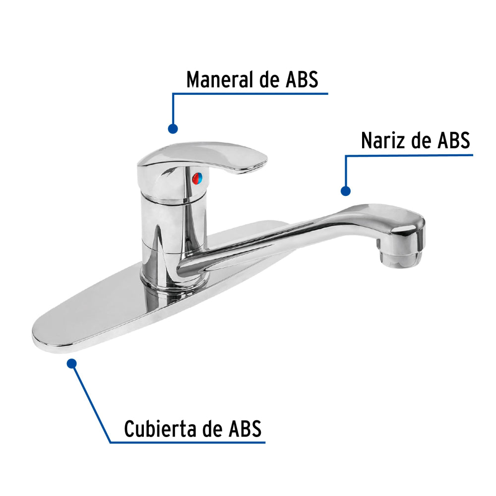 MONOMANDO PARA FREGADERO CUERPO DE PLASTICO BASIC MCA TRUPER FOSET