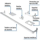 JUEGO ACCESORIOS PARA BAÑO 5 PIEZAS FOSET BASIC MCA TRUPER