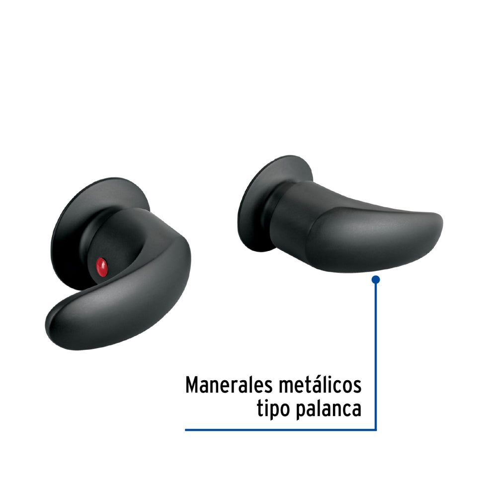 JUEGO DE 2 MANERALES GRANDES PALANCA NEGRO MATE FOSET AQUA