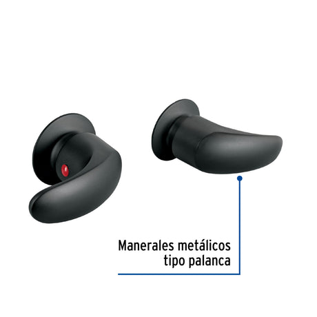 JUEGO DE 2 MANERALES GRANDES PALANCA NEGRO MATE FOSET AQUA