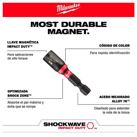 KIT LLAVES MAGNETICAS DE IMPACTO PARA TUERCAS **3 PIEZAS** INCLUYE LLAVE 1/4" LLAVE 3/8" LLAVE 5/16"