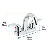 MEZCL. LAVABO MANERALES PALANCA CUELLO ALTO ACERO INOX FOSET AQUA