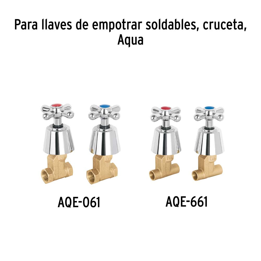 JUEGO 2 PIEZAS MANERALES GRANDES CRUCETA EMPOTRAR FOSET AQUA