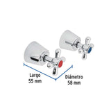 JUEGO 2 PIEZAS MANERALES GRANDES CRUCETA EMPOTRAR FOSET AQUA