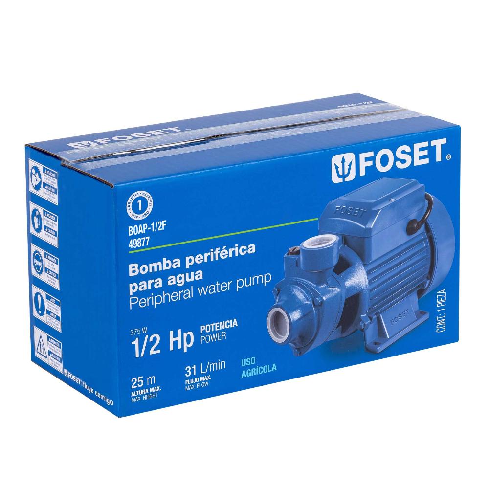 BOMBA ELECTRICA PERIFERICA PARA AGUA 1/2 HP FOSET MCA TRUPER