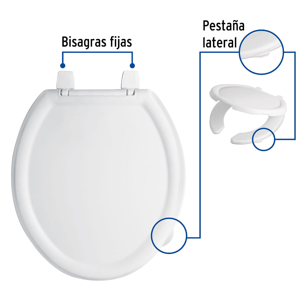 ASIENTO ECONOMICO PARA WC 35 CM BLANCO MCA TRUPER FOSET