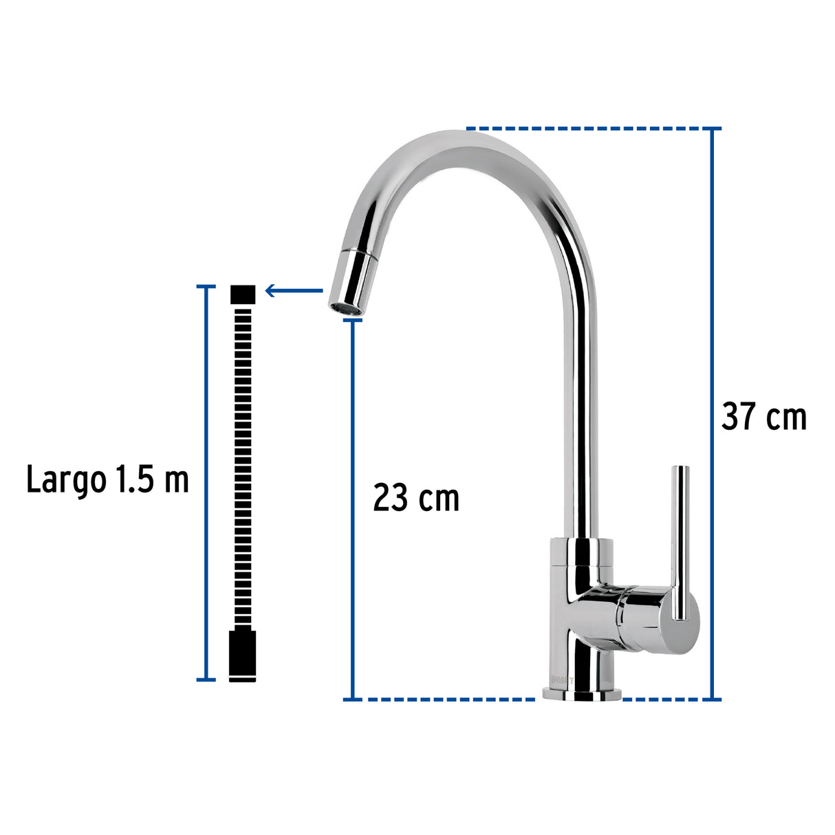 MEZCLADORA PARA FREGADERO CON MANGUERA EXTRAIBLE FOSET ELEMENT