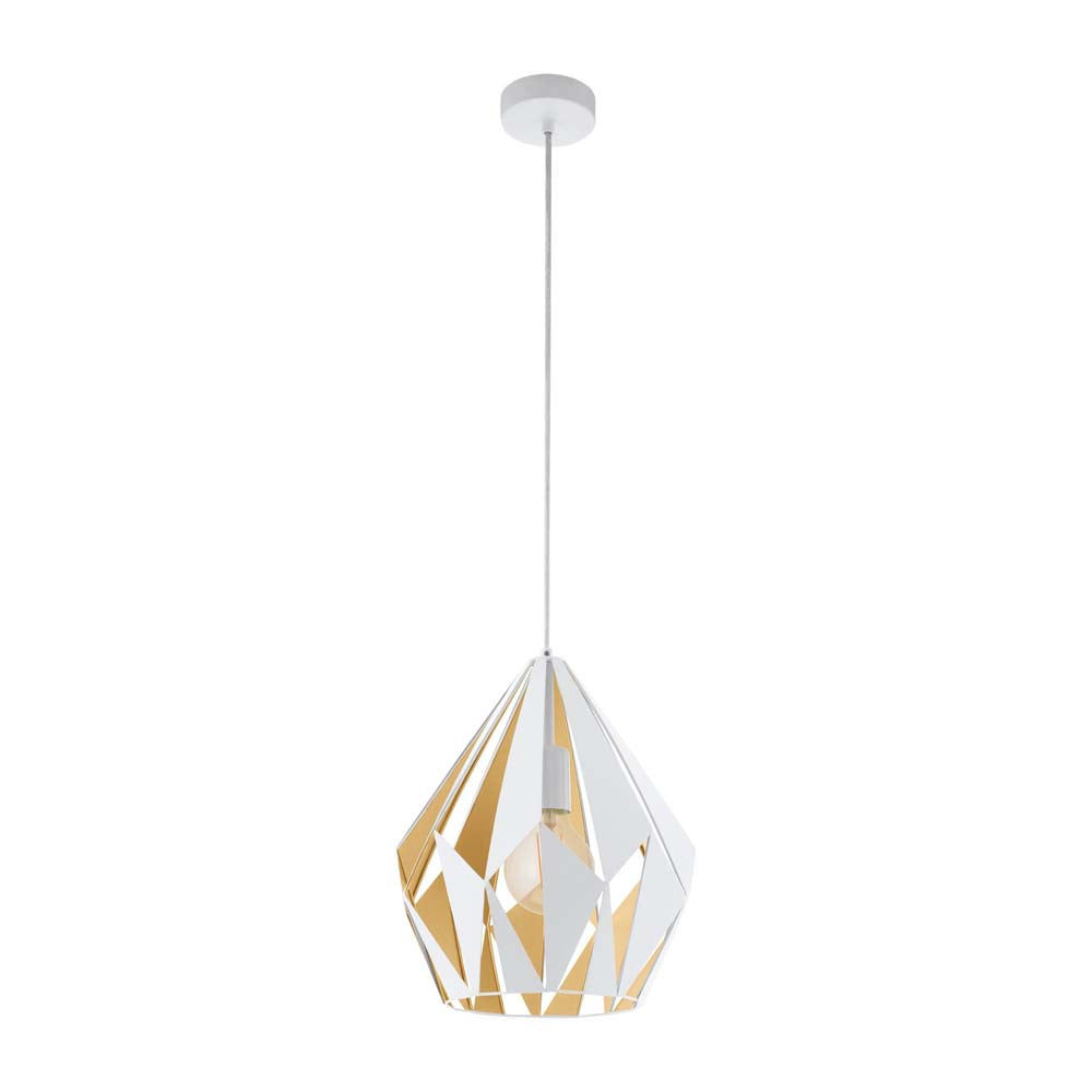 LAMP COLGANTE TIPO DIAMANTE MEDIANA ACERO ORO/MIEL E27 (NO INCLUIDA) CARLTON 1 EGLO