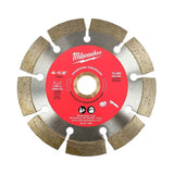 DISCO PARA CONCRETO PREMIUM DIAMANTADO SEGMENTADO DE 4 1/2" MILWAUKEE