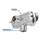 DESVIADOR DE 3 VIAS PARA BRAZO CON SOPORTE CROMO