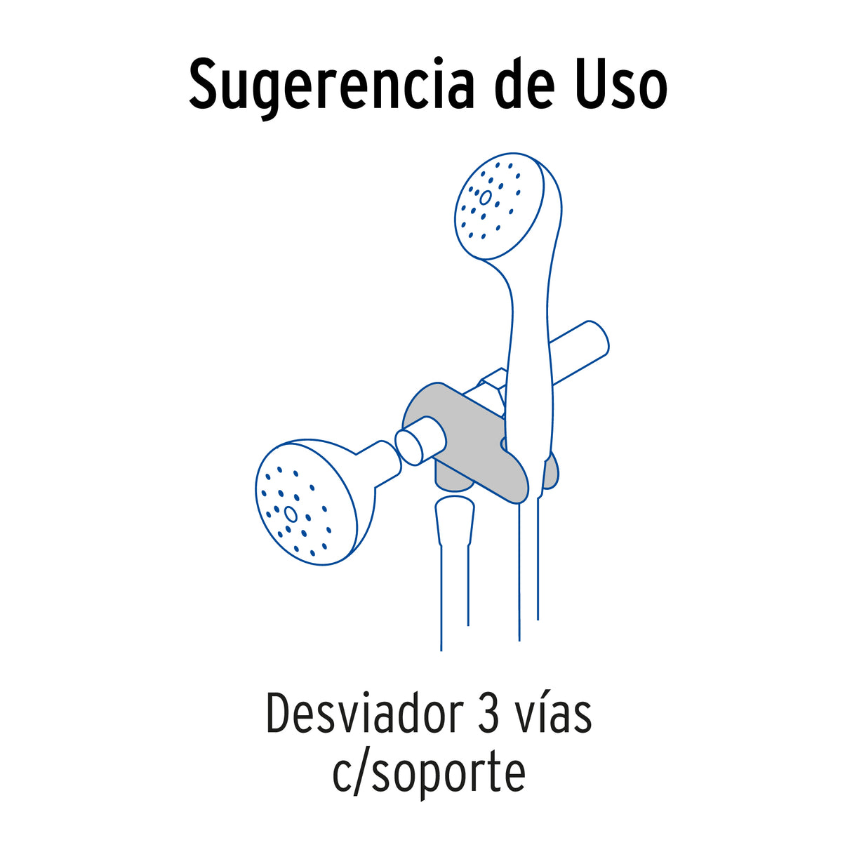 DESVIADOR DE 3 VIAS PARA BRAZO CON SOPORTE CROMO