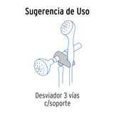 DESVIADOR DE 3 VIAS PARA BRAZO CON SOPORTE CROMO