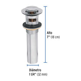 CONTRA P/LAVABO CON REBOSADERO SISTEMA PUSH CROMO 1-1/4" MCA TRUPER FOSET