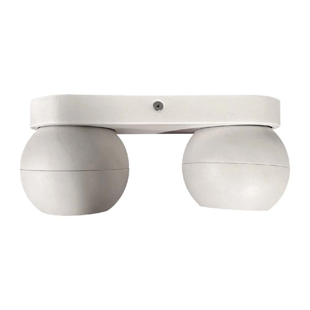 LUMINARIO REDONDO P/ PARED  2XGU10LED 3W 110-265V 3000K ACABADO ALUMINIO BLANCO MCA CLASS *** EXHIBIDO ***