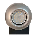 LUMINARIO REDONDO P/ PARED  1XGU10LED 3W 110-265V 3000K ACABADO ACERO MCA CLASS *** H.A.E. 2021 ***
