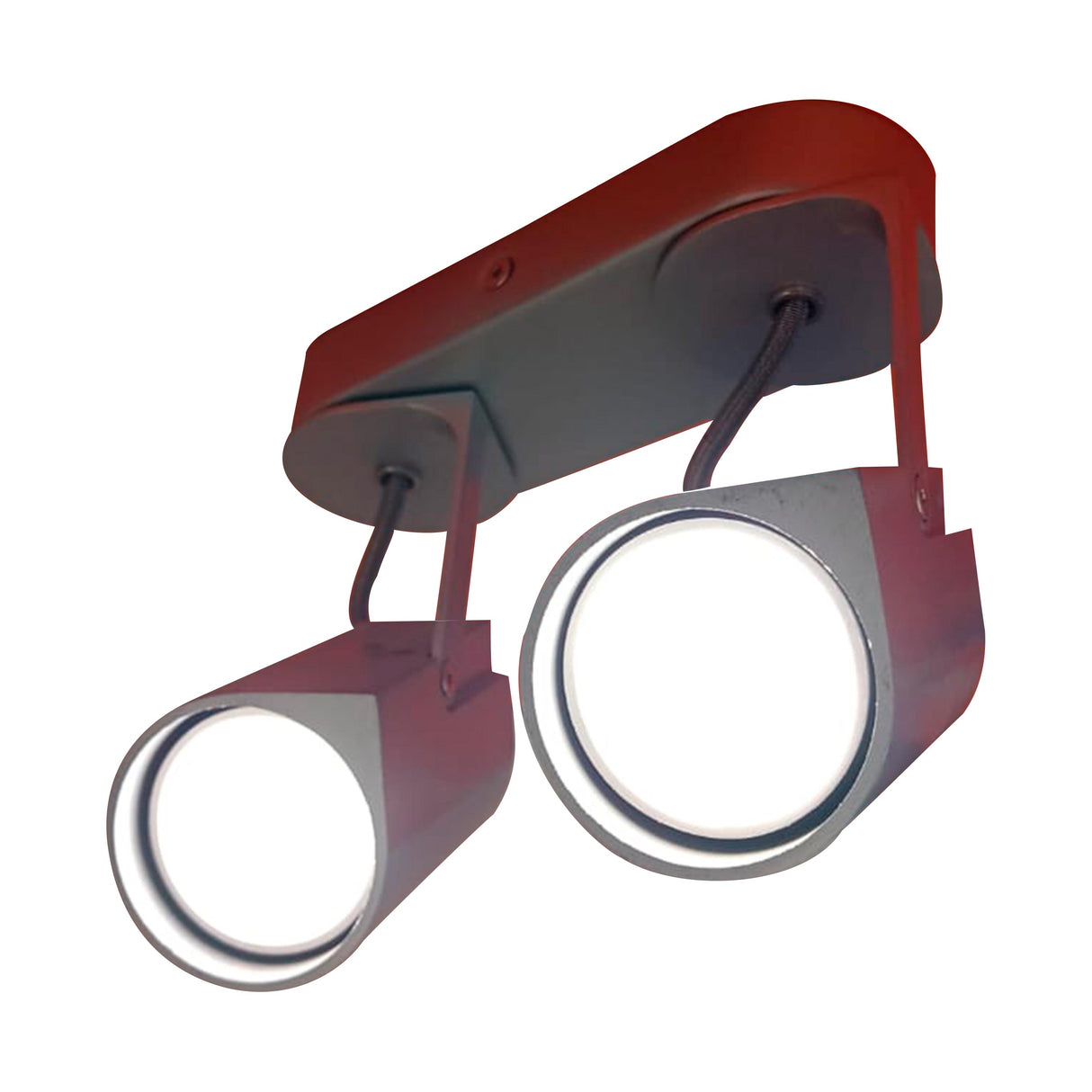 LUM PARED 2 LUCES GU10 LED 2X3W 3000K ROJO BRONCE CLASS *** H.A.E. 2021 ***