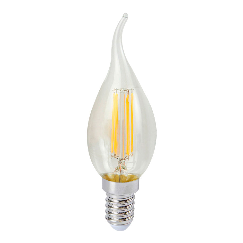 FOCO LED TECNOLITE TIPO FLAMA FILAMENTO ***NO ATENUABLE*** 4.5W LUZ SUAVE CÁLIDA BASE E12
