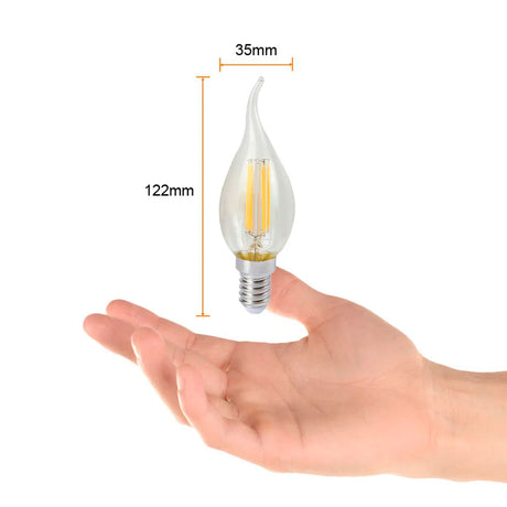 FOCO LED TECNOLITE TIPO FLAMA FILAMENTO ***NO ATENUABLE*** 4.5W LUZ SUAVE CÁLIDA BASE E14