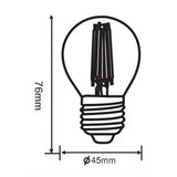 FOCO GLOBO G45 LED FILAMENTO 4.5 W IRC 80 LUZ DE DIA BASE E27 ATENUABLE