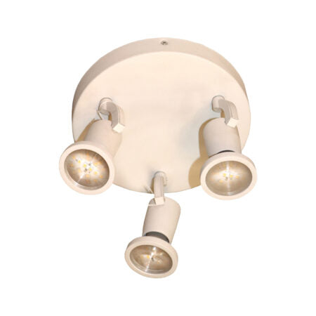 LUMINARIO TECHO CANOPE 3 LUCES GU10 LED 3X3W 110-130V 3000K BLANCO CLASS *** EXHIBIDO ***