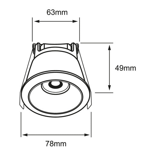 LUMINARIO INT. EMPOT. TECHO 4W/100-240V. 3000K BLANCO LUZ SUAVE CALIDA KALAUSI I ***TECNOLITE HAE***