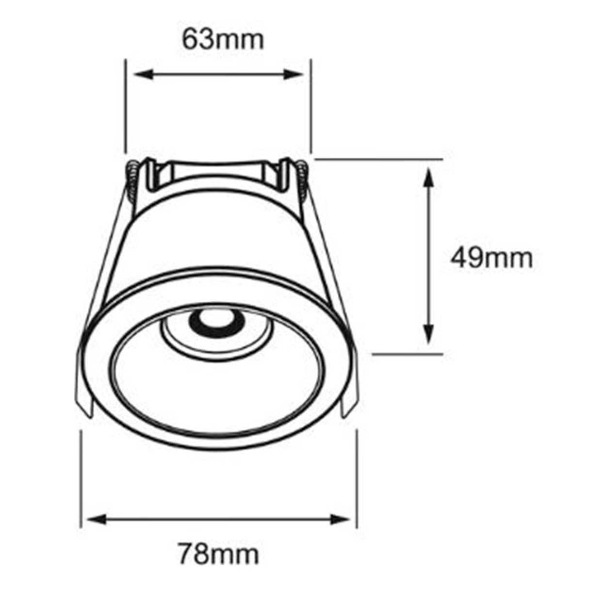 LUMINARIO INT. EMPOT. TECHO 4W/100-240V. 3000K BLANCO LUZ SUAVE CALIDA KALAUSI I ***TECNOLITE HAE***