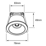 LUMINARIO INT. EMPOT. TECHO 4W/100-240V. 3000K BLANCO LUZ SUAVE CALIDA KALAUSI I ***TECNOLITE HAE***