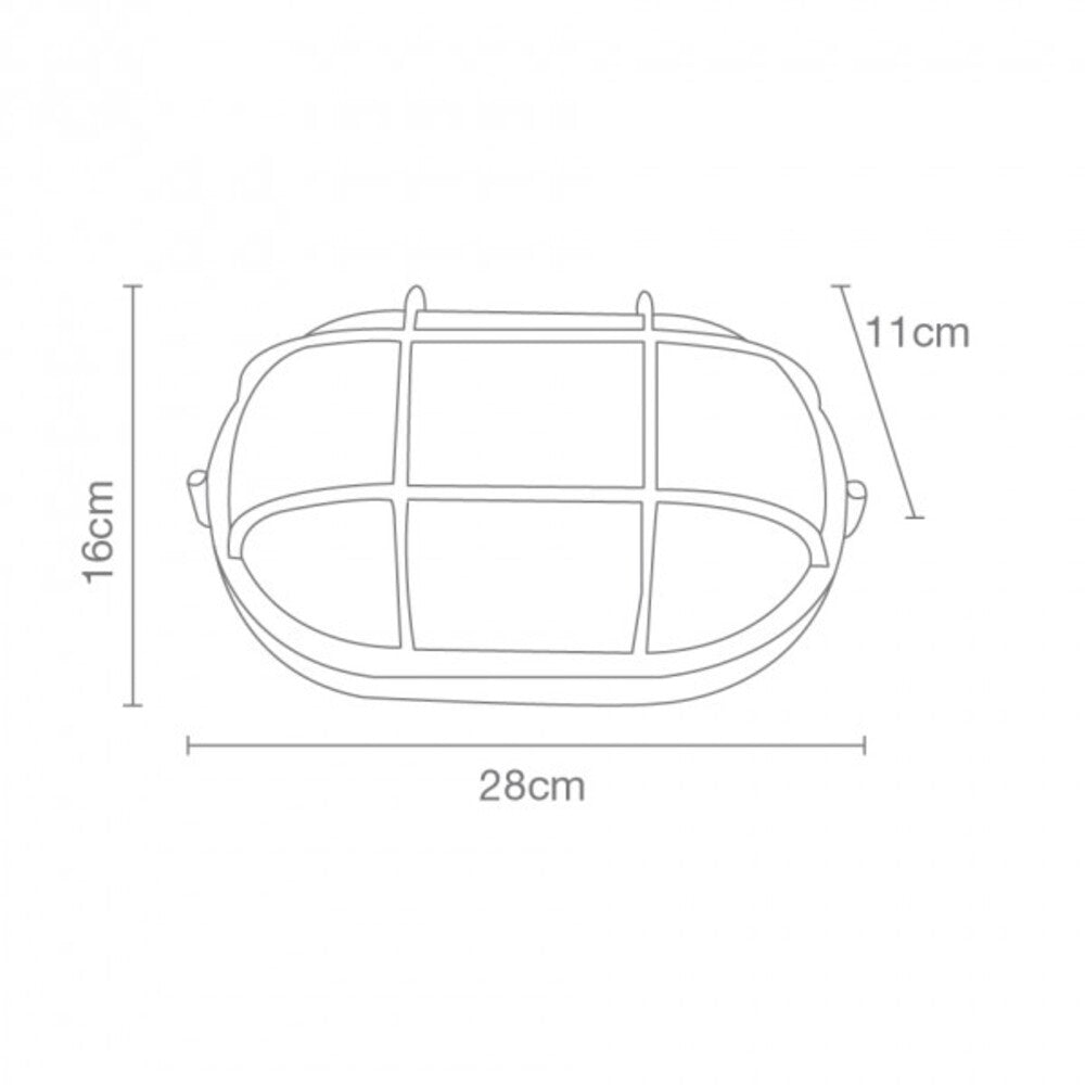 LUMINARIA PARA MURO CALUX 60W 127V IP44 E27 ACABADO NEGRO