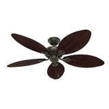 VENTILADOR TECHO 5 ASPAS 54 PULGADAS LED BAYVIEW ORO PROVENZAL 50473 HUNTER