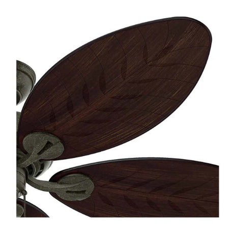 VENTILADOR TECHO 5 ASPAS 54 PULGADAS LED BAYVIEW ORO PROVENZAL 50473 HUNTER