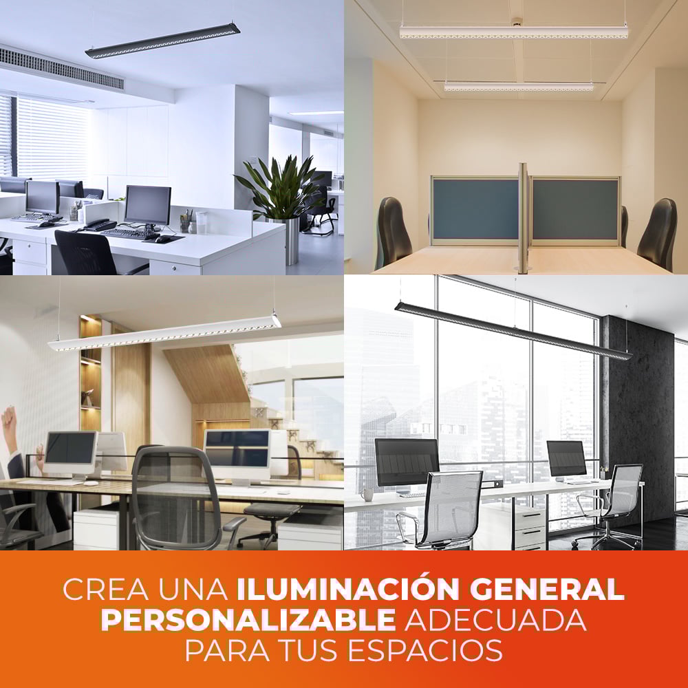 LUMINARIO LED SOBREPONER/SUSPENDIDO INT 50W NEGRO