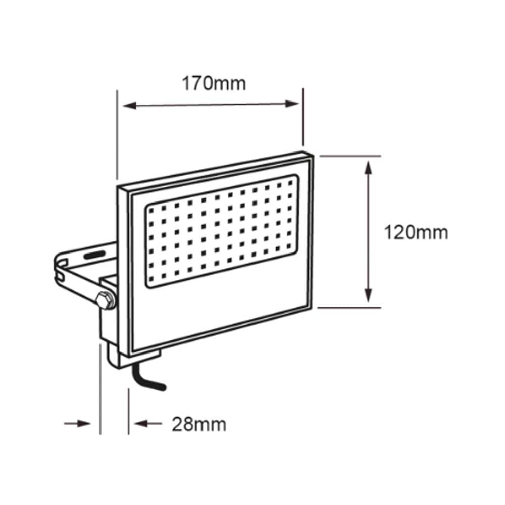 REFLECTOR LED PARA EXTERIOR 50W 100-240V 4500LM 3000K NEGRO TECNOLITE