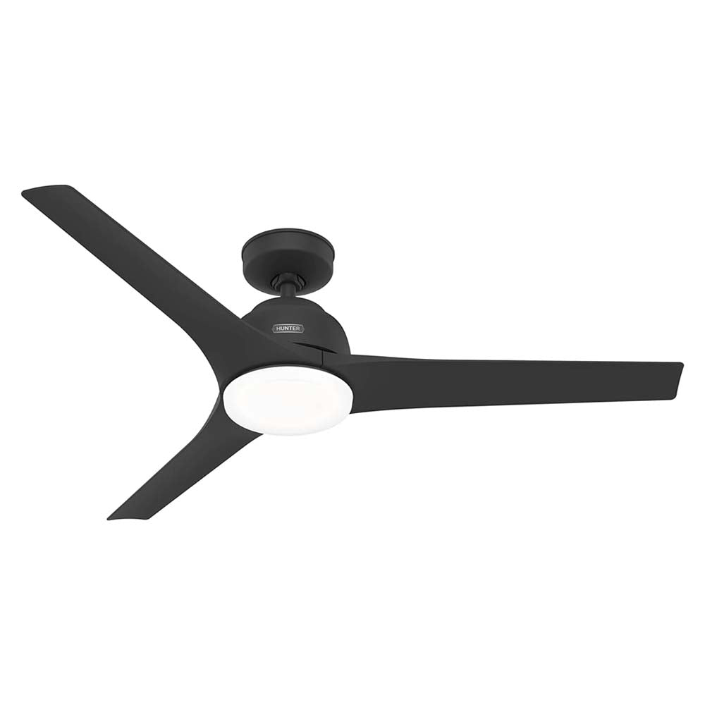 VENTILADOR TECHO 3 ASPAS 52 PULGADAS CON LUZ LED GALLEGOS NEGRO MATE 51585 HUNTER