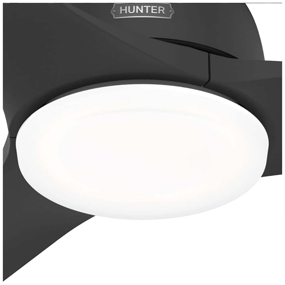 VENTILADOR TECHO 3 ASPAS 52 PULGADAS CON LUZ LED GALLEGOS NEGRO MATE 51585 HUNTER