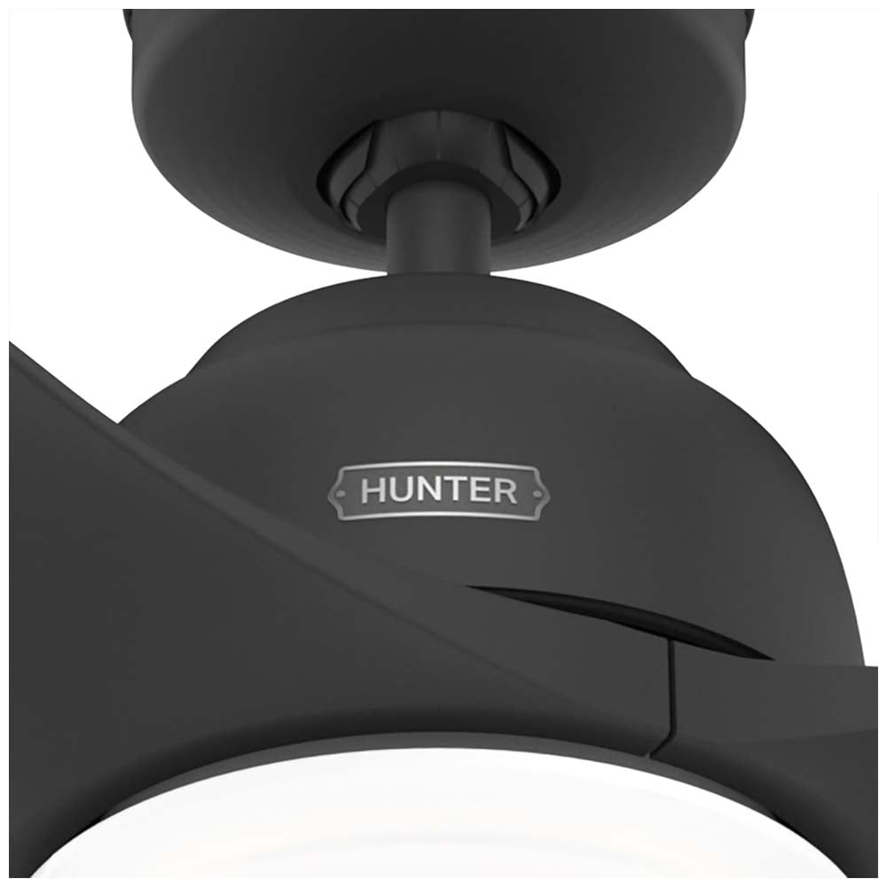 VENTILADOR TECHO 3 ASPAS 52 PULGADAS CON LUZ LED GALLEGOS NEGRO MATE 51585 HUNTER