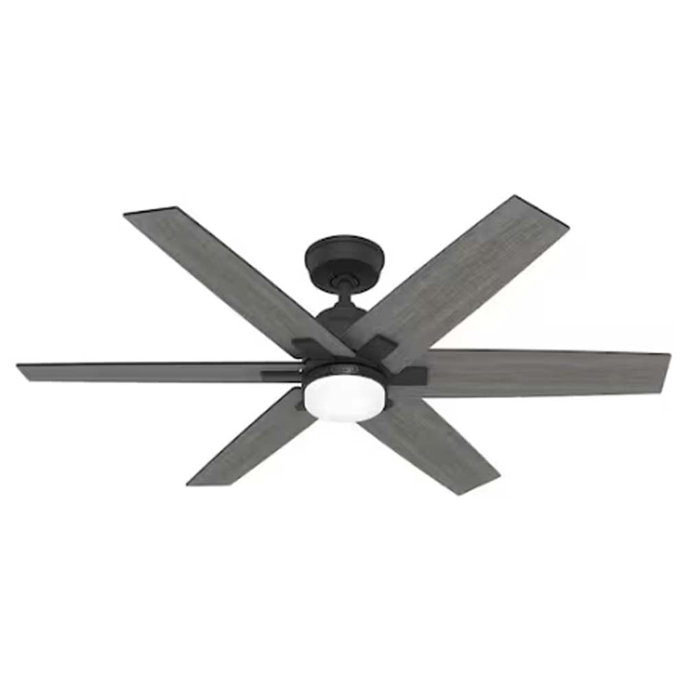 VENTILADOR TECHO 6 ASPAS 52 PULGADAS LED NEGRO MATE AEROEXPRESS 51999 HUNTER