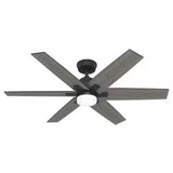 VENTILADOR TECHO 6 ASPAS 52 PULGADAS LED NEGRO MATE AEROEXPRESS 51999 HUNTER