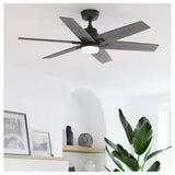 VENTILADOR TECHO 6 ASPAS 52 PULGADAS LED NEGRO MATE AEROEXPRESS 51999 HUNTER