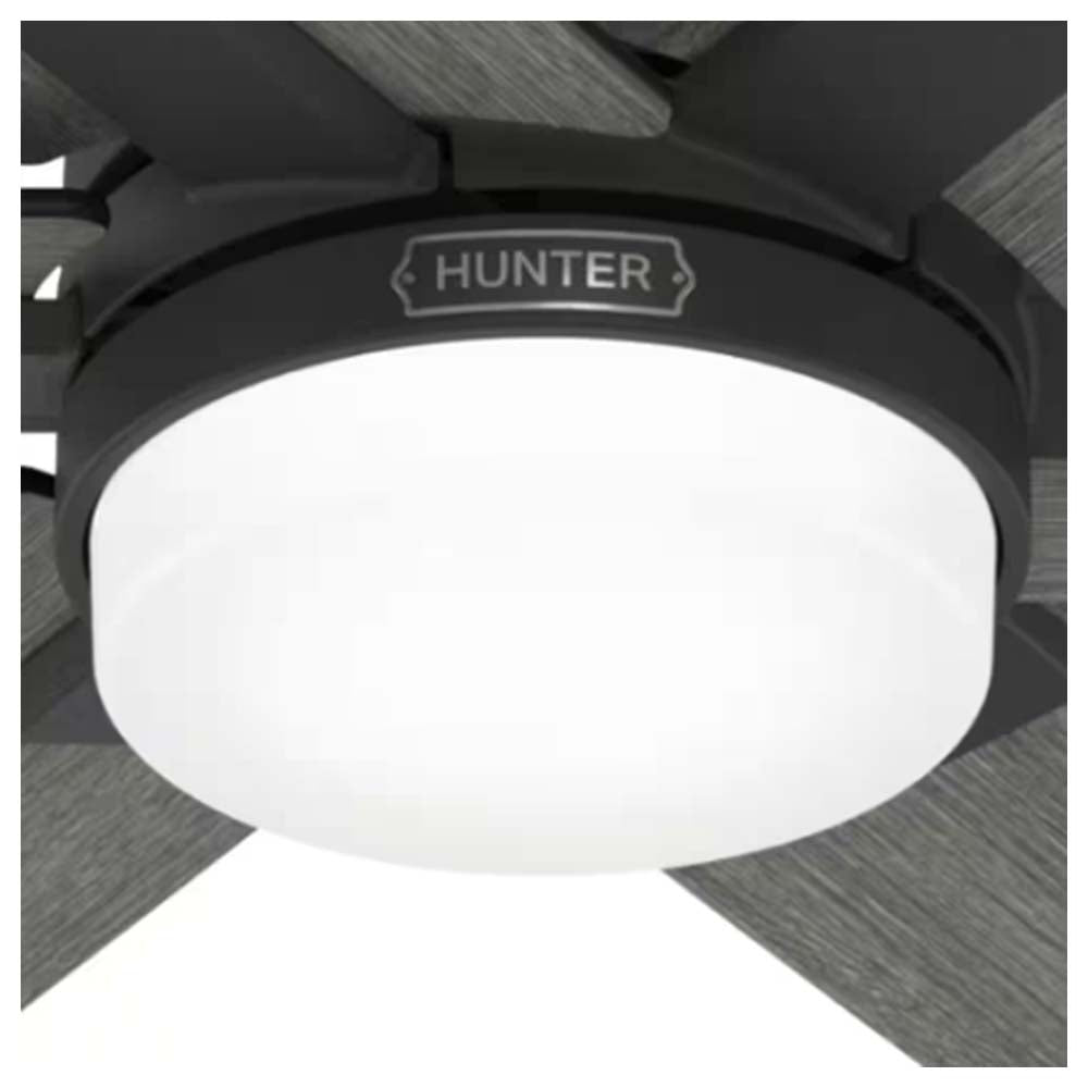VENTILADOR TECHO 6 ASPAS 52 PULGADAS LED NEGRO MATE AEROEXPRESS 51999 HUNTER