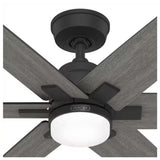 VENTILADOR TECHO 6 ASPAS 52 PULGADAS LED NEGRO MATE AEROEXPRESS 51999 HUNTER