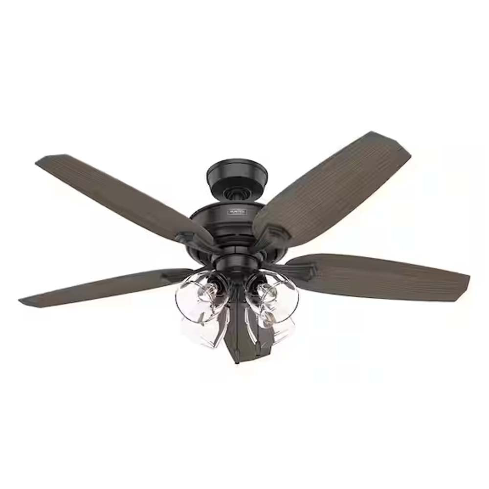VENTILADOR TECHO 5 ASPAS 42 PULGADAS LED NEGRO MATE 52151 HUNTER