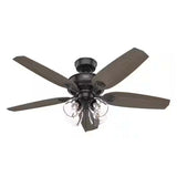 VENTILADOR TECHO 5 ASPAS 42 PULGADAS LED NEGRO MATE 52151 HUNTER